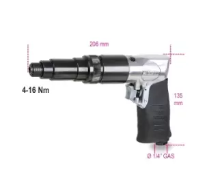 Beta Tools 1935F Reversible Air Screwdriver 1/4" Bit Holder 4-16 Nm 19350045