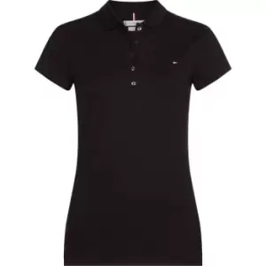 Tommy Hilfiger Heritage Short Sleeve Slim Fit Polo Shirt Ladies - Black