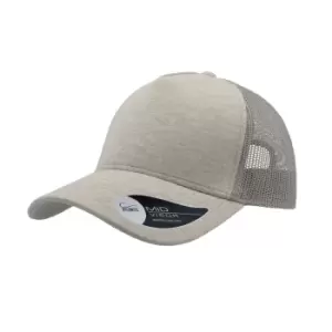 Atlantis Rapper Jersey Mid Visor Trucker Cap (One Size) (Light Grey)