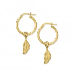 Gold Didi Feather Hoop Earrings GEH724