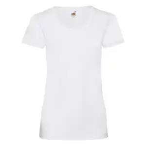 Fruit Of The Loom Ladies/Womens Lady-Fit Valueweight Short Sleeve T-Shirt (XL) (White)