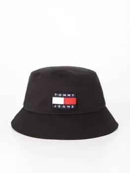 Tommy Jeans Heritage Stadium Bucket Hat - Black, Men