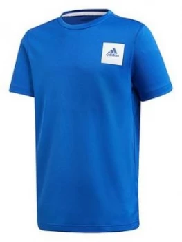 adidas Junior Boys Training T-Shirt - Blue, Size 7-8 Years