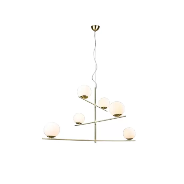 Pure Modern 6 Light Multi Arm Pendant Ceiling Light Brass Matt