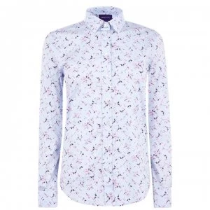 Gant Floral Stretch Shirt - 468 Capri Blue