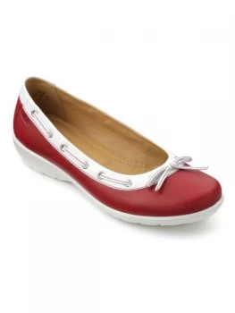 Hotter Gem Ballerina Style Shoes Red