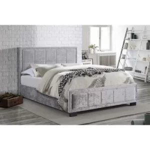 Birlea Hannover Steel Crushed Velvet Fabric Upholstered Bed Frame 5ft Kingsize 150 cm