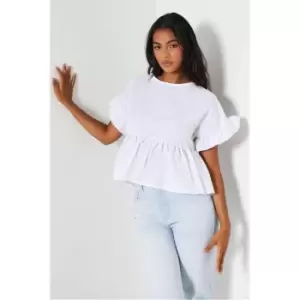 I Saw It First White Frilled Sleeve Blouse - White