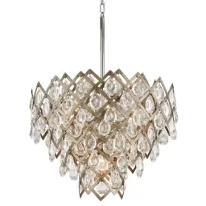 Tiara 7 Light Pendant Vienna Bronze, Crystal