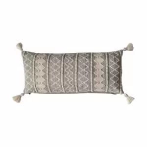 Crossland Grove Salvador Tassel Cushion Grey 800x100x350mm