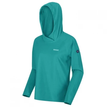 Regatta Womens Montes Fleece Hoodie - Turquois/Wht