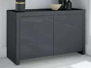 LPD Puro Charcoal High Gloss 2 Door Sideboard Flat Packed