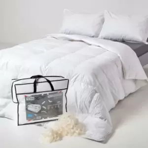 Goose Feather and Down 4.5 Tog Single Size Summer Duvet - White - Homescapes