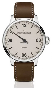 MeisterSinger Urban Tobacco Leather Strap Automatic Watch