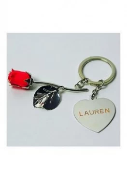 Personalised Rose Keyring