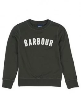 Barbour Boys Prep Logo Crew Sweat - Forest, Forest, Size 10-11 Years