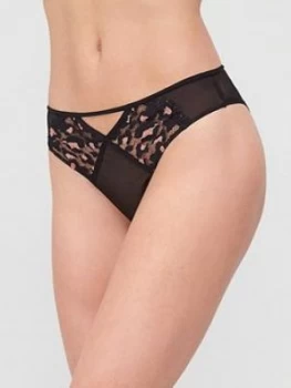 Cleo by Panache Taylor Brazilian Briefs - Black/Coral , Black/Coral, Size 12, Women