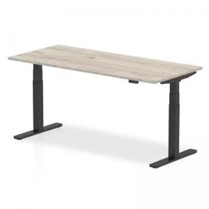 Air 1800 x 800mm Height Adjustable Desk Grey Oak Top Black Leg