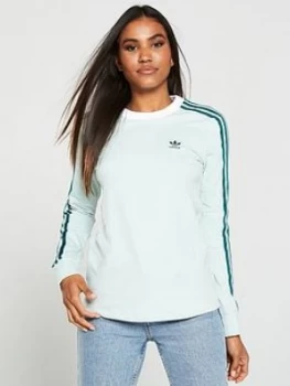 adidas Originals 3 Str Ls Tee - Green, Size 8, Women