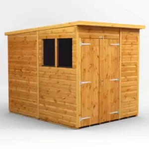 Power 6' x 8' Pent Double Door Garden Shed