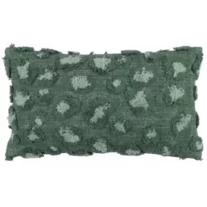 Maeve Tufted Leopard Print Cushion Eucalyptus, Eucalyptus / 30 x 50cm / Polyester Filled