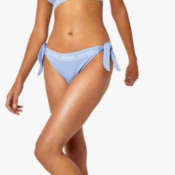 Jack Wills Eco Taped Tie Side Bikini Bottoms - Soft Blue