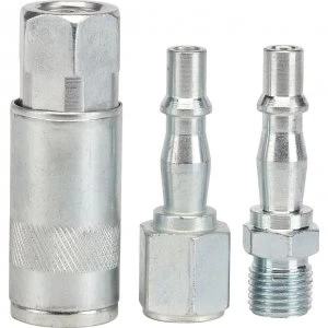 Draper 3 Piece 1/4" BSP Air Line Coupling Adaptor Set