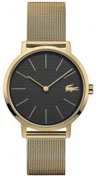 Lacoste Womens Moon Gold Plated Mesh Bracelet Black Watch