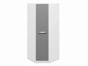 Harmony Moritz Grey High Gloss and White Corner Wardrobe Flat Packed