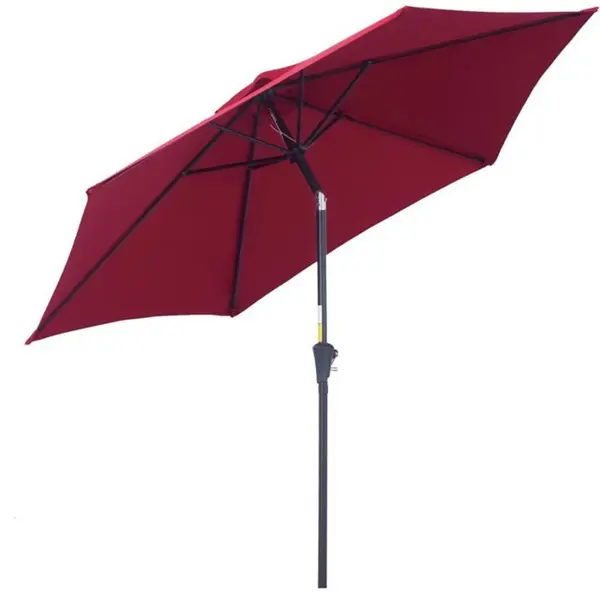 Outsunny 2.7M Garden Parasol with Tilt and Crank - Red One Size