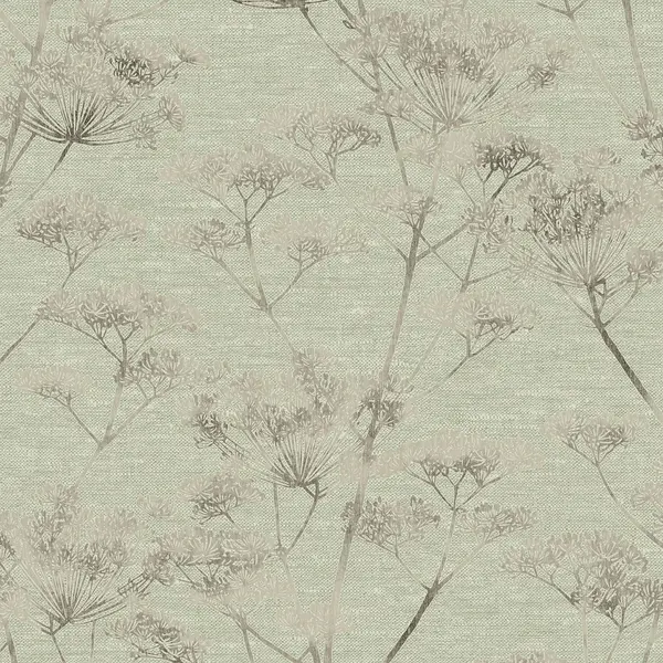 Graham & Brown Serene Seed Head Wallpaper, Sage