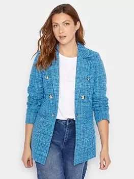 Long Tall Sally Blue Boucle Blazer, Blue, Size 18, Women