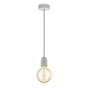 Hanging Ceiling Pendant Light Grey Concrete 1 x 60W E27 Hallway Feature Lamp