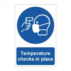 Temperature Checks in Place Safety Sign - RPVC - 200mm x 300mm