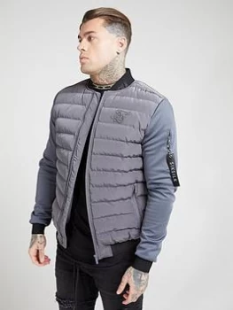 SikSilk Storm Bubble Jacket - Grey, Size L, Men