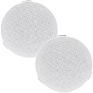 PAIR of 4" Mini Low Profile Ceiling Speaker 8 OHM 2 Way Compact Mount Slim Line