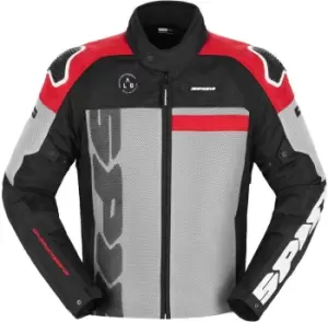 Spidi Progressive Net WindOut Motorcycle Textile Jacket, black-grey-red, Size XL, black-grey-red, Size XL