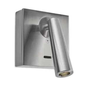 Gamma LED Wall Reading Light Satin Nickel 175lm 2700K