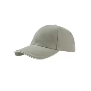 Atlantis Liberty Sandwich Heavy Brush Cotton 6 Panel Cap (Pack Of 2) (One Size) (Light Grey)