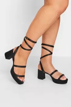 Wide Fit and Extra Wide Fit Satin Strappy Platform Heels