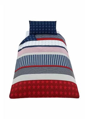 Catherine Lansfield Stars and Stripes Single Duvet Cover