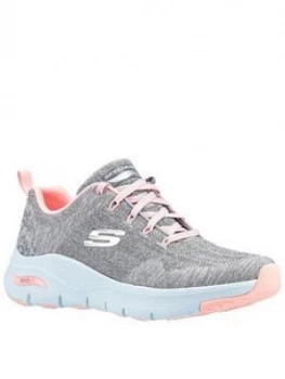 Skechers Comfy Wave Arch Fit Trainers, Grey, Size 6, Women