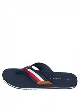 Tommy Hilfiger Corporate Hilfiger Beach Sandals - Desert Sky Navy , Desert Sky Navy, Size 8, Men