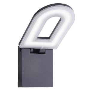 LED Outdoor Aluminium Frosted Wall Light Grey IP44