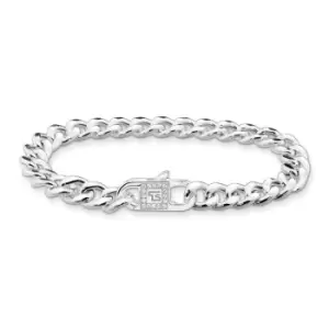 THOMAS SABO Silver Zirconia Curb Chain Bracelet