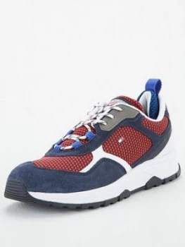 Tommy Hilfiger Mixed Texture Panel Trainers - Desert Sky/Navy