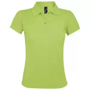 SOLs Womens/Ladies Prime Pique Polo Shirt (L) (Apple Green)