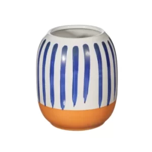 Paros Blue Stripe Vase Small