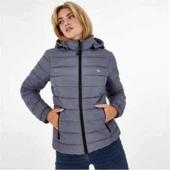 Jack Wills Eco Luna Hooded Puffer Jacket - Soft Grey