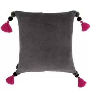 Paoletti Poonam Polyester Filled Cushion Cotton Mink/Damson